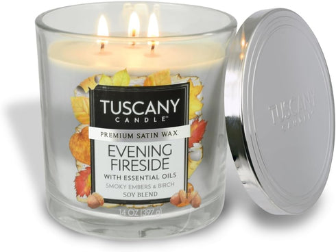 Tuscany Candle Evening Fireside® Long-Lasting Scented Jar Candle, 14 oz...