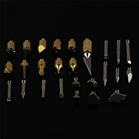 28pc Wood Burning Pen Tips With Stencil Set Soldering Iron Working Carving Burner For Working Tools...