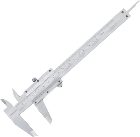 Vernier Caliper Calipers Measuring Tool Micrometer Carbon Steel Inch/Metric 0-6"Range 1/128 Inch Dual Reading Scale Professional High Accuracy Met...
