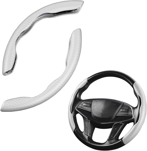 Car Steering Wheel Cover, Carbon Fiber PU Leather Segmented Steering Wheels Protector, Breathable Anti Slip Durable Auto Interior Accessories for ...