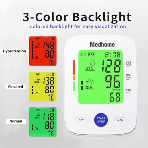 Blood Pressure Monitor for Home Use Upper Arm,Medhome blood pressure machine Upper Arm Large Cuff(8.7"-16.5" Adjustable),automatic high blood pres...