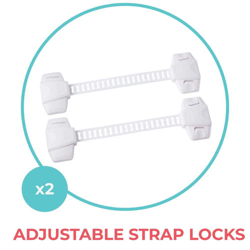 Toddleroo by North States Adjustable Strap Locks | Multifunctional Safety Locks That Work on refrigerators, cabinets, dishwashers, and Other appli...