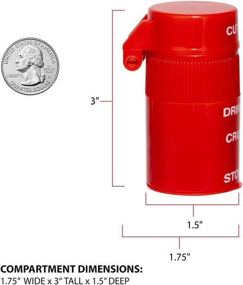 EZY DOSE 3 Compartment Pill Crusher, Cutter and Grinder, Daily Usage, Safely Cut Pills, Vitamins, Tablets, Accurate and Easy Cutting, Stainless St...