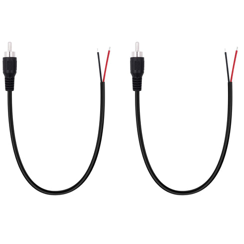 Fancasee 2 Pack Speaker Wire RCA Male Plug Jack Connector Adapter to Bare Wire Open End Pigtail Audio Video RCA Cable for Amplifier Receiver Speak...