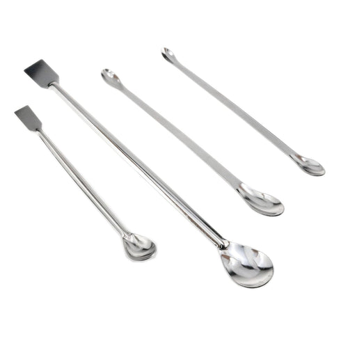 1Set Stainless Steel Micro Sampling Spoons Spatula Combination Reagent Spoons Laboratory Supplies (Pack of 4)...