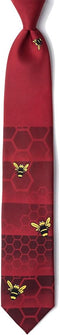 Men's Burgundy Yellow Bees on Honeycomb Necktie Tie...