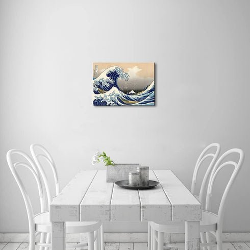 Wieco Art Great Wave of Kanagawa Katsushika Hokusai Modern Stretched and Framed Canvas Prints Artwork Abstract Landscape Pictures Paintings on Can...