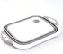 Kitchen plastic Portable 3-1n-1 Collapsible Foldable folding Silicone cutting Chopping Board., Medium, Gray and white...