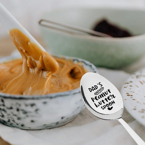 Best Dad Gifts - Dad's Peanut Butter Spoon - Fathers Day Birthday Gifts for Dad Christmas gifts, Coffee Tea Spoon Engraved Stainless Steel, Father...