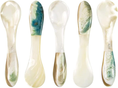 DUEBEL Mother of Pearl Caviar Spoons, 4' Luxury Handmade Spoons for Caviar/Shrimp/Egg/Icecream Serving (5pcs)...