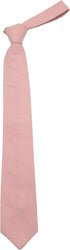 Mens Solid Linen Tie Set : Slim Necktie with Matching Pocket Square (Pink)...