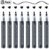 AKARUED Black Acrylic Paint Markers, 8 Pack Acrylic Black Paint Pen Sets for Rock Painting, Wood, Stone, Glass, Ceramic, Paper, Drawing, Art Proje...