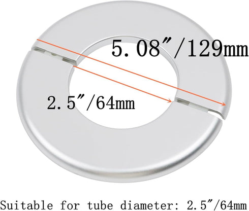 4 Pcs Wall Split Flange, ABS Round Self-Adhesive Escutcheon Plate Buckles Design for 2.5"/64mm,Silver...
