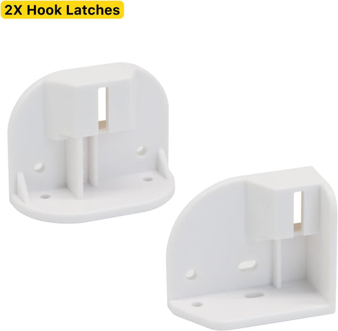 New HEELALBABY Extra Wide Pet Gate Replacement Parts Kit (White) Retractable Baby Gates Full Set Wall Mounting Accessories with Brackets and Screw...
