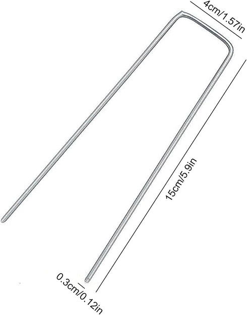30Pack 6-Inch Galvanized Garden Landscape Staples Stakes, Heavy-Duty Sod Pins Anti-Rust Fence Stakes, Plant Stakes for Weed Barrier Fabric Ground ...