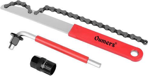 Oumers Bike Cassette Removal Tool with Chain Whip and Chain Wrench Bicycle Sprocket Removal Tools Bike Crank Removel, Bicycle Cassette Lock Ring R...
