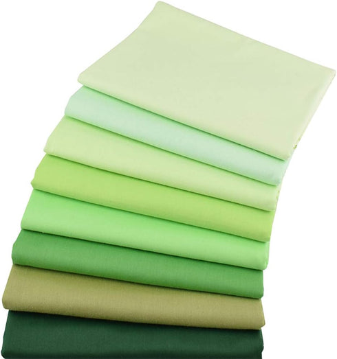 Hanjunzhao Green Solids Fat Quarters Fabric Bundles, Precut Quilting Sewing Fabric, 18 x 22 inches...