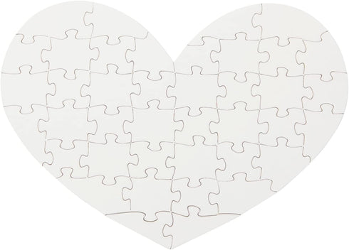 Set of 12 Heart Shaped Blank Jigsaw Puzzles to Draw On for Valentine’s, DIY Crafts (9 x 6 in, 40 Pieces Each)...
