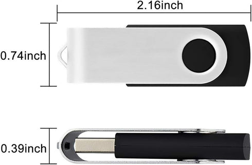 Aiibe 5 Pack 64GB USB Flash Drive 64 GB Flash Drives Thumb Drive Swivel USB Stick USB 2.0 Pen Drive (64G, 5 Mixed Colors: Black Red Yellow White P...