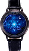 MINILUJIA LED Touch Screen Watch Unique Cool Watch Meteor Shower/Wish Tree Brain/Universe Milky Way/Simple Black Dial Watch with Soft Leather Stra...