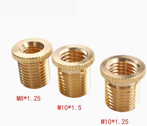 3PCS Brass Shift Knob Adapters Universal M8 X 1.25/M10 X 1.25/M10 X 1.5 Thread Gear Shifter Knob Screw...