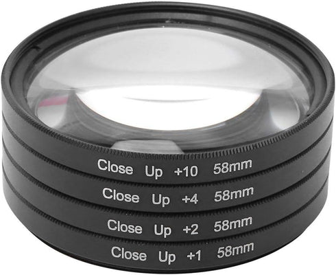 Optical Glass Macro Close Up Filters, Macro Lens Filter Kit +1/+2/+4/+10 Lens Filter, Macro Filter 58mm Closeup Macro Filter Set......