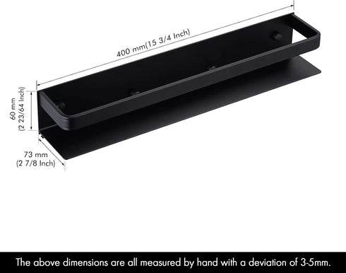 KES Spice Rack Organizer Kitchen Spice Rack Seasoning Organizer 16 Inch Aluminum Spice Holder Wall Mount Anodized Black 2 Pack, KSR401S40-BK-P2...
