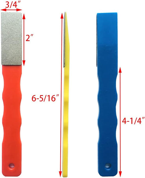 Diamond Color Coded Mini Diamond Hone Kit 3Grits #220,400,600 Flat Hand File Knife Sharpener Red/Yellow/Blue - 3pcs...