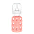 Lifefactory Glass Baby Bottle with Stage 1 Nipple and Protective Silicone Sleeve Cantaloupe, 4 Oz...