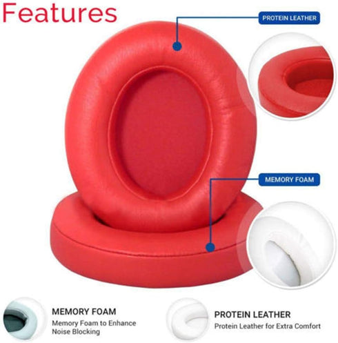 Memory Foam Replacement Earpads Ear pad Ear Cushions for Beats Studio 2.0/3.0 Wired and Wireless Ear Headphones Over Ear Headphones (Black)...