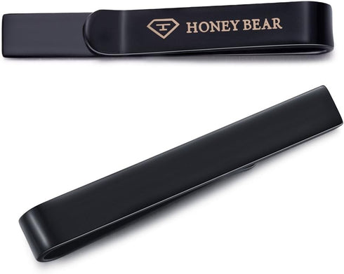 HONEY BEAR 3pcs Mens Boys Skinny Tie clip Set Tie Bar for Narrow Tie Gift 4cm...