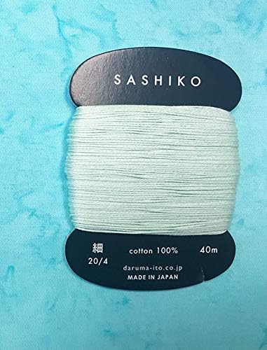 Daruma Sashiko Thread - Japanese Embroidery & Quilting - Thin Weight - 40m (Soft Seafoam # 206)...