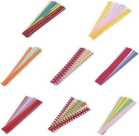 ODETOJOY Flower Quilling Paper Strips Craft Make Paper Flowers Kit for Scrapbooking-(40PCS, 8 Patterns) with Embossing Ball Stylus Tool (8 Pattern...