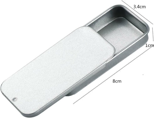 4 Pcs Empty Slide Top Metal Tin Containers Rectangular Tins Box Containers for Candies, Jewelry, Crafts, Pills, Lip Balm, Storage Kit...