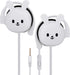 QearFun Bunny Earbuds for Kids with Ear Hooks, Kawakii Wired Over Ear Headphones Earphones Gifts for School Girls and Boys with Microphone & Ear L...