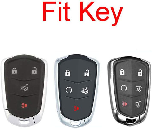 Royalfox(TM) 4 5 6 Buttons 3D Bling keyless Entry Remote Smart Key Fob case Cover for 2016-2019 Cadillac CT6, 2017-2019 XT5, 2014-2019 CTS, 2015-2...