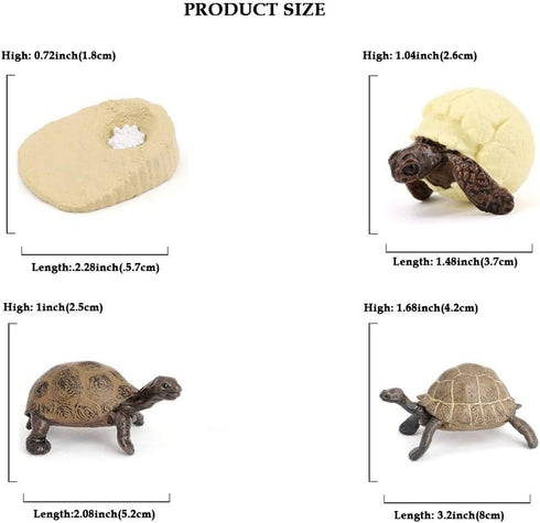 4PCS Elephant Tortoise Animal Life Cycle,Insect Growth Cycle Model,Hand Painting Animal Figures,Educational Toy,Cake Toppers Christmas Birthday Gi...
