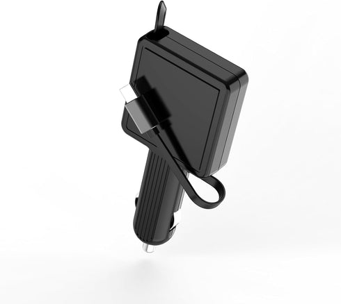 Type-c Retractable Data Car Charger, 30W Fast Car Phone Charger, Cigarette Lighter Adapter for iPhone 15/14/13/iPad,Galaxy,Pixel...
