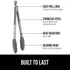 GORILLA GRIP Stainless Steel Heat Resistant Kitchen Tongs for Cooking, 9 + 12 Inch, Set of 2 BBQ Tong, Non Scratch Silicone Tip for Pan, Strong Gr...