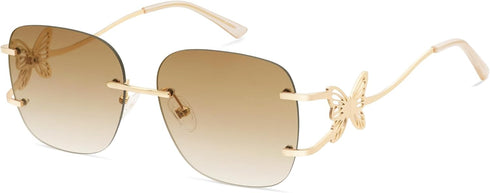 Oversized Rimless Sunglasses for Women Men Square Butterfly Y2k Sun Glasses AP3678...