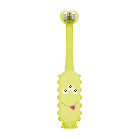 Dr. Brown's ToothScrubber Toddler Toothbrush, Triple-Sided Training Toothbrush with Suction Cup Base, Green, Baby Oral Care, Ages 1-4 Years...