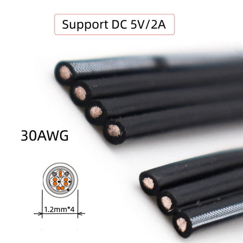 xiwai 13cm USB 2.0 Type-A Male to Type-A Male Female Data Flat Slim FPC Cable for FPV & Disk & Phone...