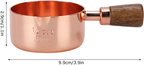 Mini Sauce Pan, Rose Gold Stainless Steel Butter Warmer with Pour Spout and Wooden Handle for Home Kitchen Cooking Ware(1/4cup)...