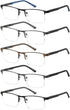 EYECEDAR Blue Light Blocking Reading Glasses for Men, Metal Half Frame Spring Hinges Anti-Glare Eyestrain 5 Pack Computer Eyeglasses Readers 1.00...