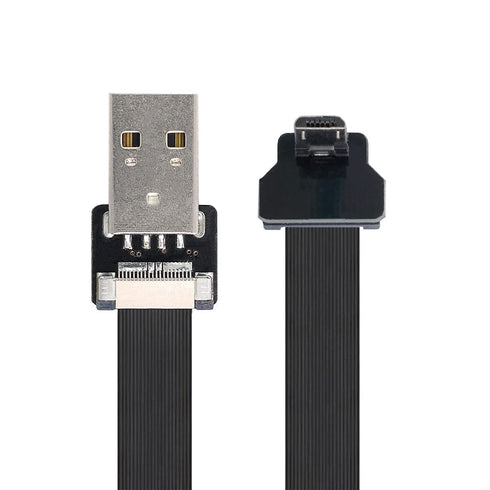 chenyang Micro USB Flat Cable USB 2.0 Male to Micro USB Male 90 Degree UP Angled Ribbon Flex Extension Cable Adapter 2.0M...