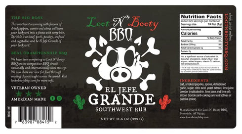 Loot N Booty Loor N' El Jefe Grande Southwest Blend Rub - 11.6 oz....