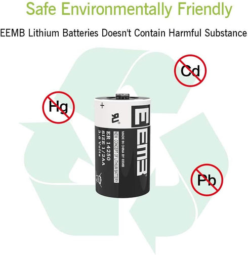 EEMB LS14250 3.6V 1/2 AA Lithium Batteries 1/2AA ER14250 Li-SOCL? Non-Rechargeable Battery 10Pack Replace for SAFT 14250 XL-050F SB-AA02 TL-5902 T...