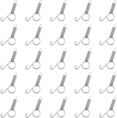25 Pcs Spring Cage Latch Door Spring Hook Metal Finger 2.9 Inches (75mm), Multifunctional Cage Door Hook, Bunnies, Rodents, Hamsters, Squirrels, B...
