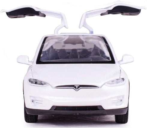 Toy Car Model X, Pull Back Car Toys Alloy Vehicles with Lights and Sound 1:32 Scale Model Car (White)...