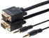 Cables Direct Online 6FT SVGA + Audio Monitor Cable - Male to Male VGA to VGA 1080P for PC, Projector, Laptop, TV...
